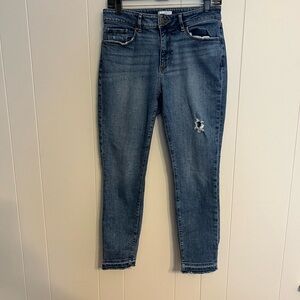 Loft outlet jeans, distressed, curvy skinny ankle‎ size 6